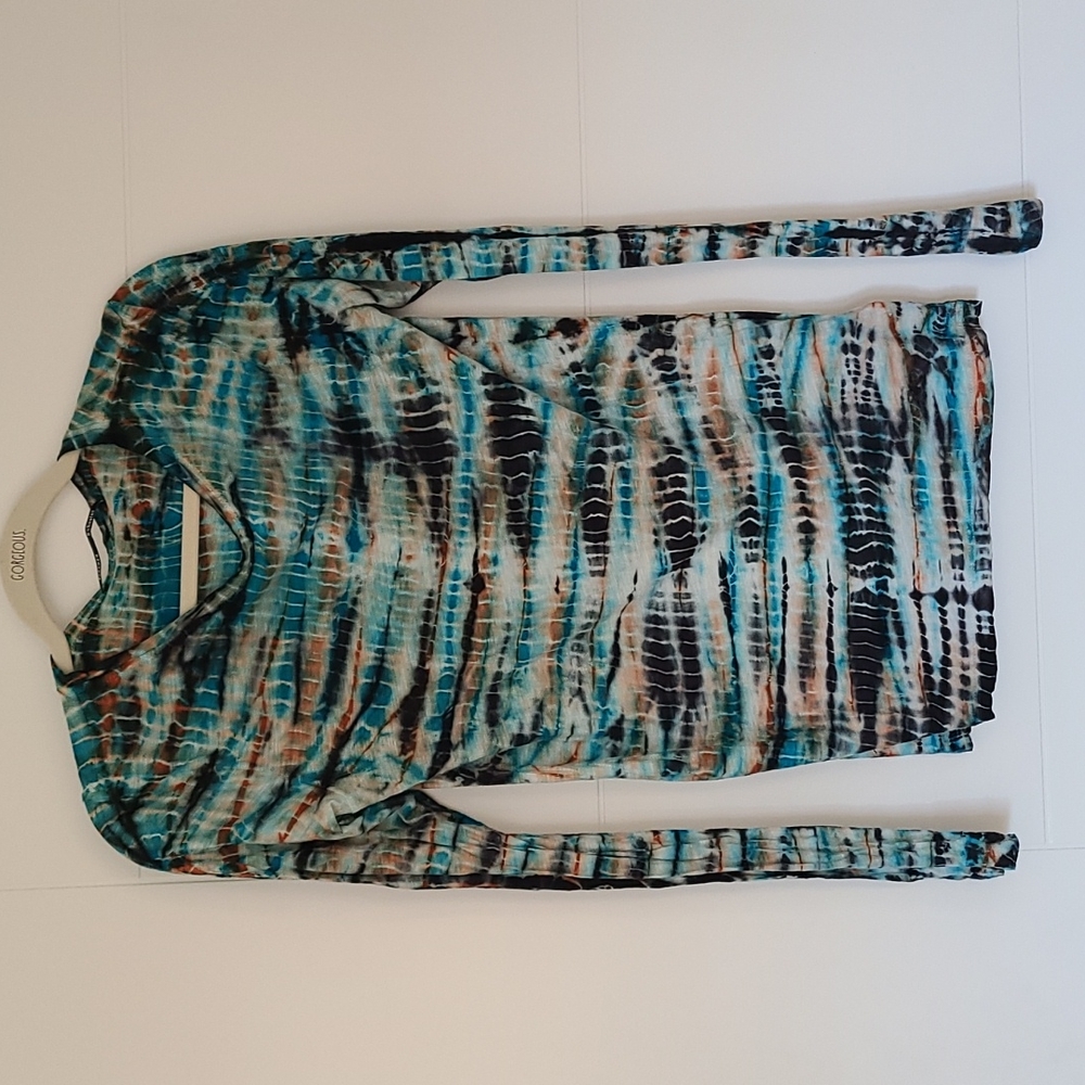 Proenza Schouler tie dye rust and emerald shirt